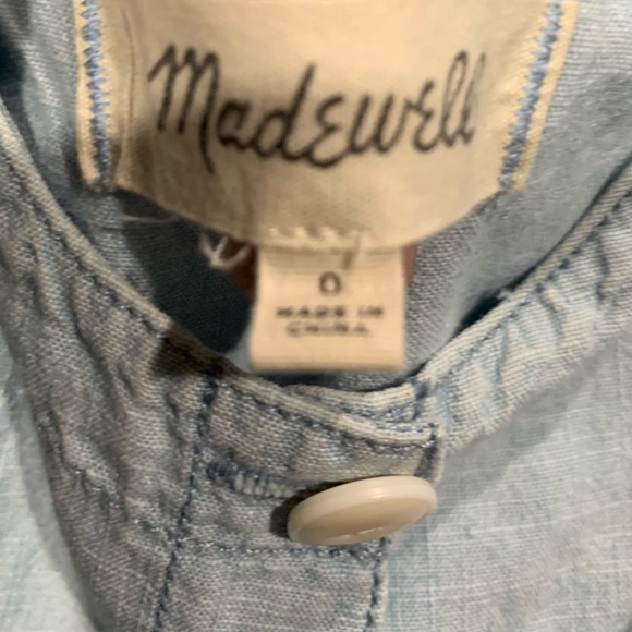 Madewell Chambray Button Up Sundress with Tie Straps, Size: - Picture 9 of 13
